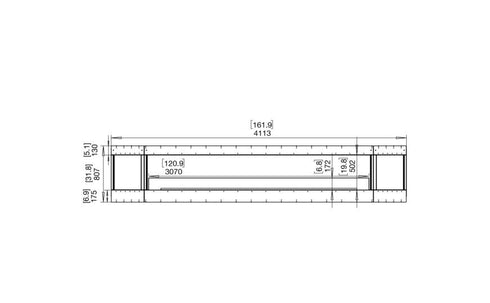 Ecosmart Fire Flex 158BY.BX2 Bay Fireplace Insert - Black Finish / Stainless Steel Burner - ESF.FX.158BY.BX2